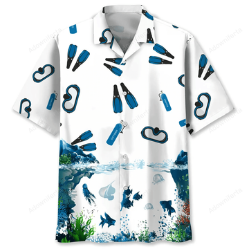 scuba diving lovers hawaiian shirt