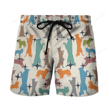 border collie colorfull beach hawaiian short Dog