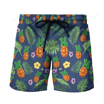 basketball pineapple beach hawaiian shorts