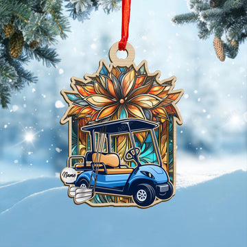 Personalized Golf Cart Christmas Ornament