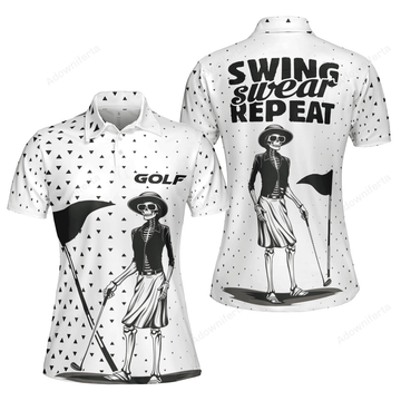 Swing, Swear, Repeat Golf Polo Shirt For Women