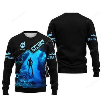 Custom Scuba Diving Ocean All Over Print Shirt