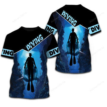 Scuba Diving Dark Abyss T-Shirt For Men & Women