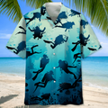 Scuba Diving Beach Hawaiian Shirt