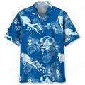 Scuba Diving blue Hawaiian Shirt