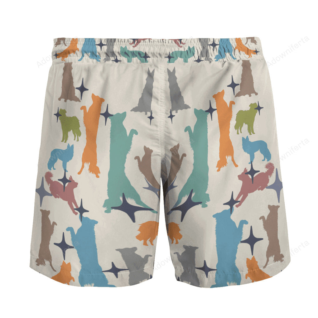 border collie colorfull beach hawaiian short Dog