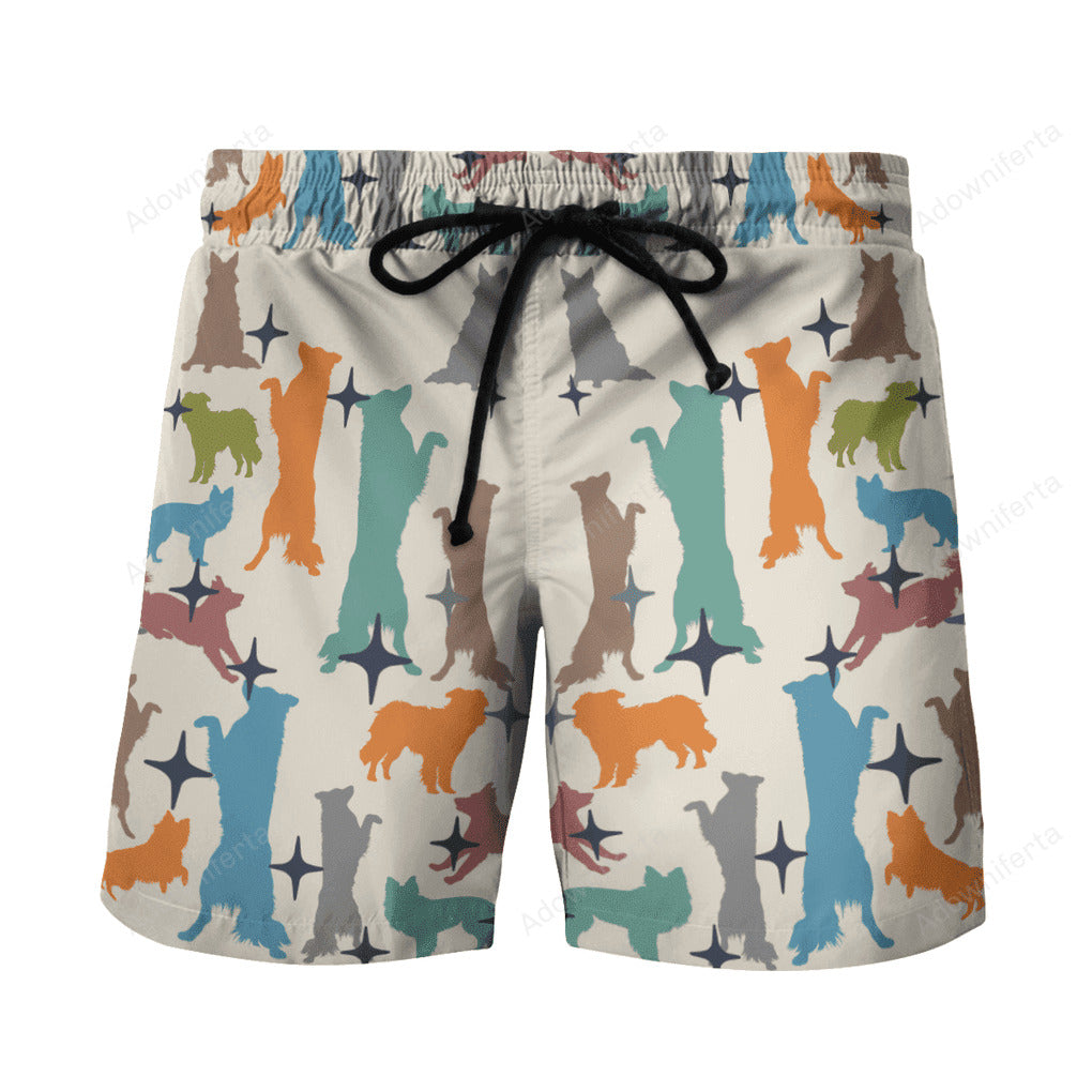 border collie colorfull beach hawaiian short Dog