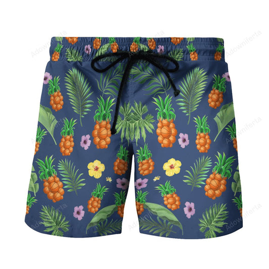 basketball pineapple beach hawaiian shorts