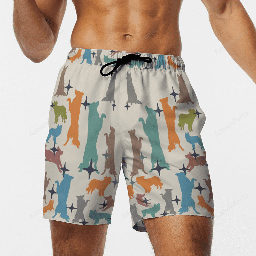 border collie colorfull beach hawaiian short Dog