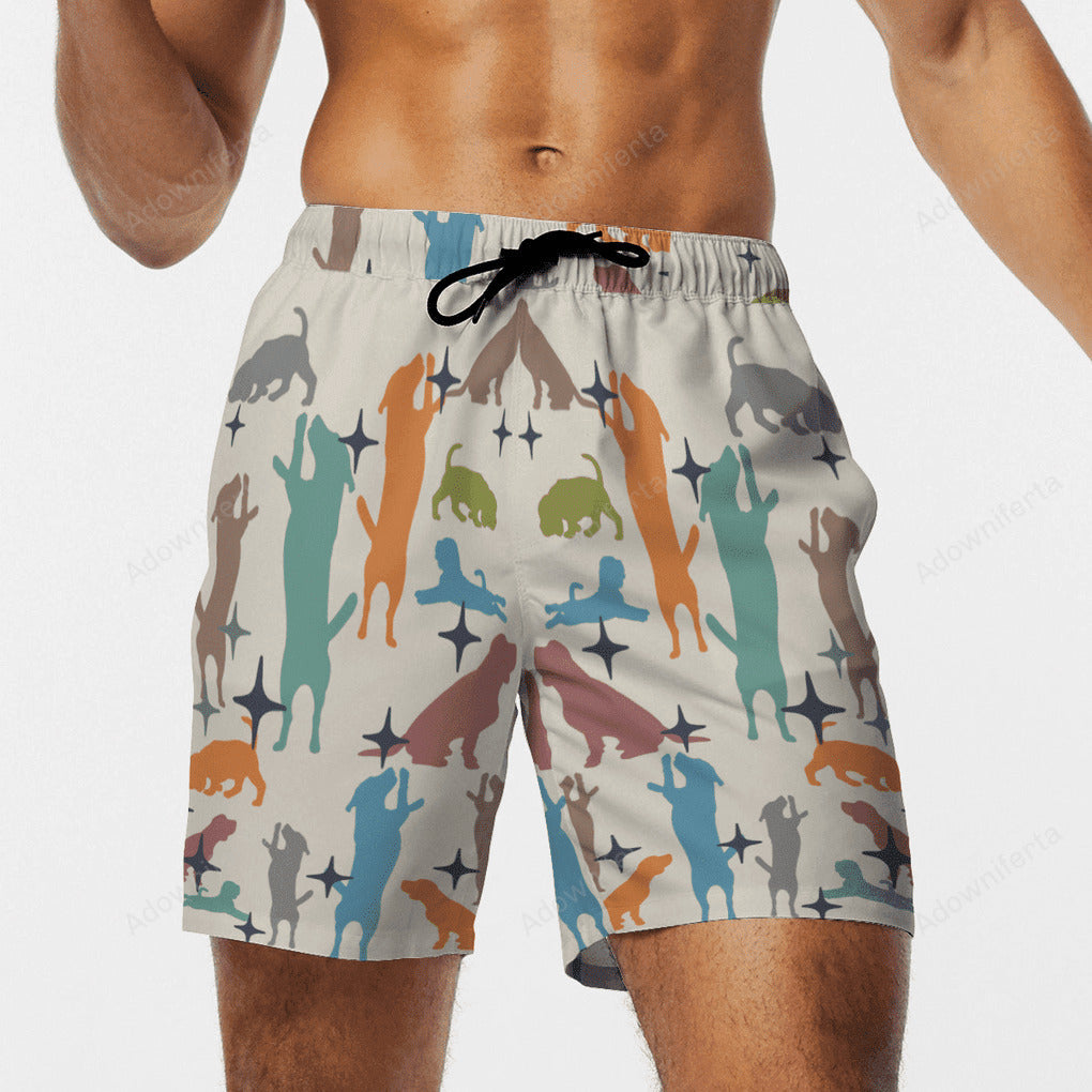 Beagle Color Beach Hawaiian Shorts Dog