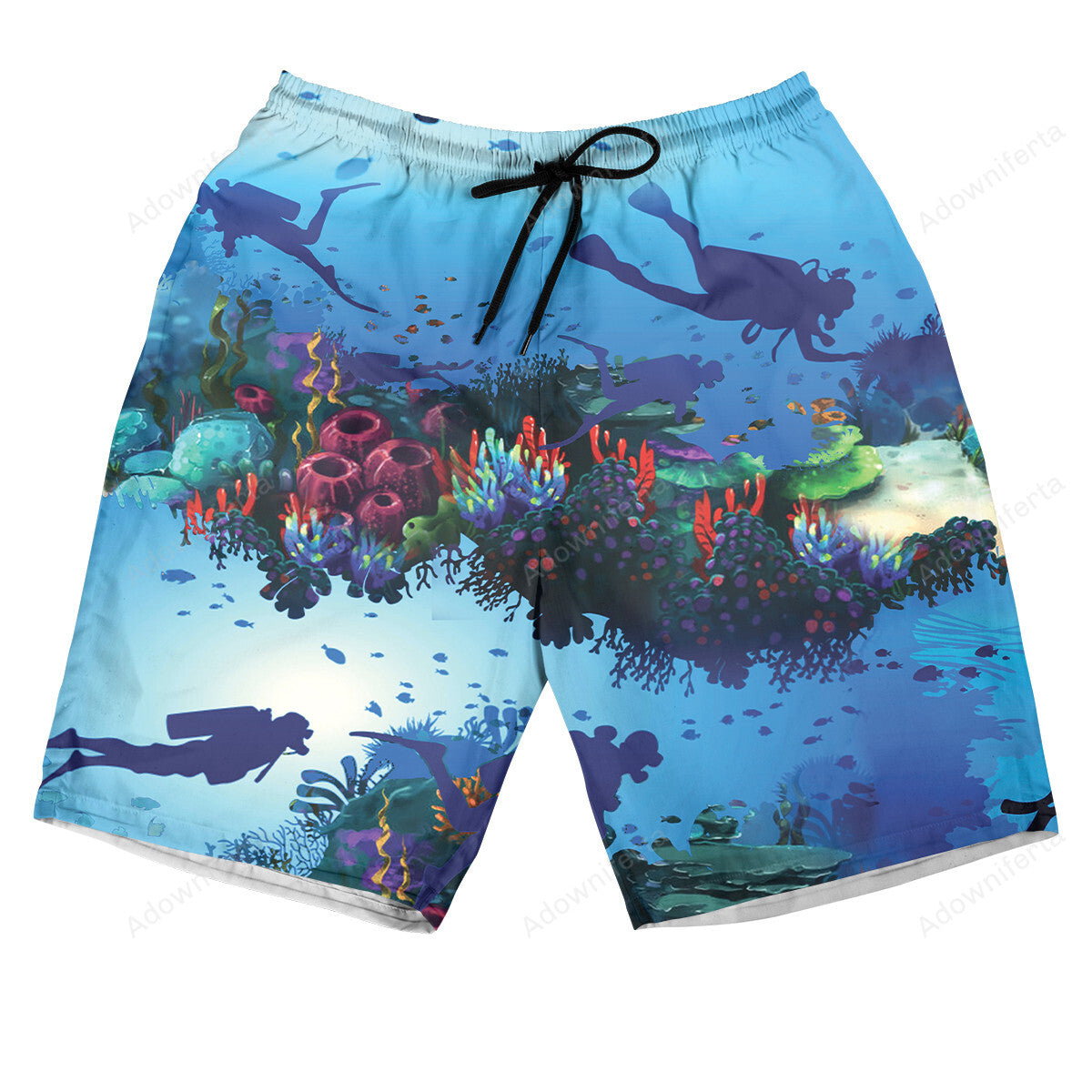 Scuba Diving Light Ocean Hawaiian Shorts