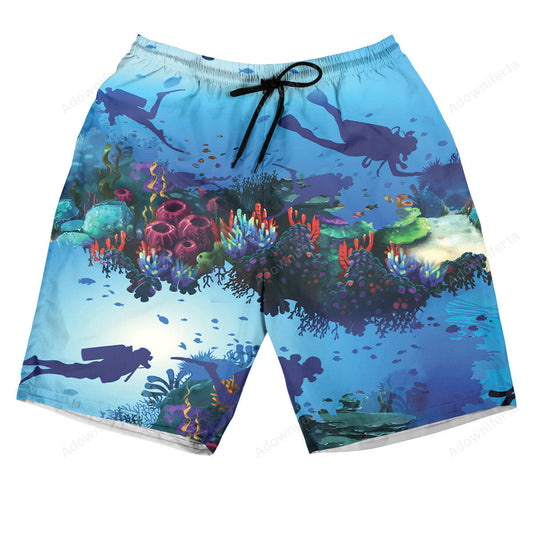 Scuba Diving Light Ocean Hawaiian Shorts