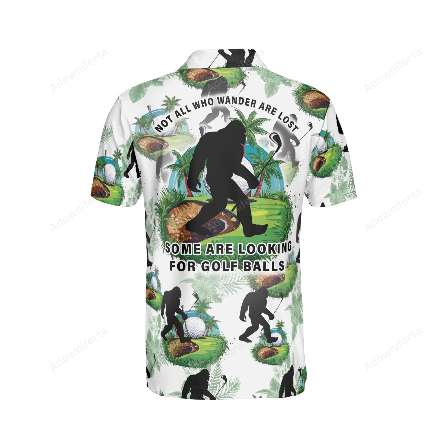 Funny Bigfoot Golf Polo Shirt For Men