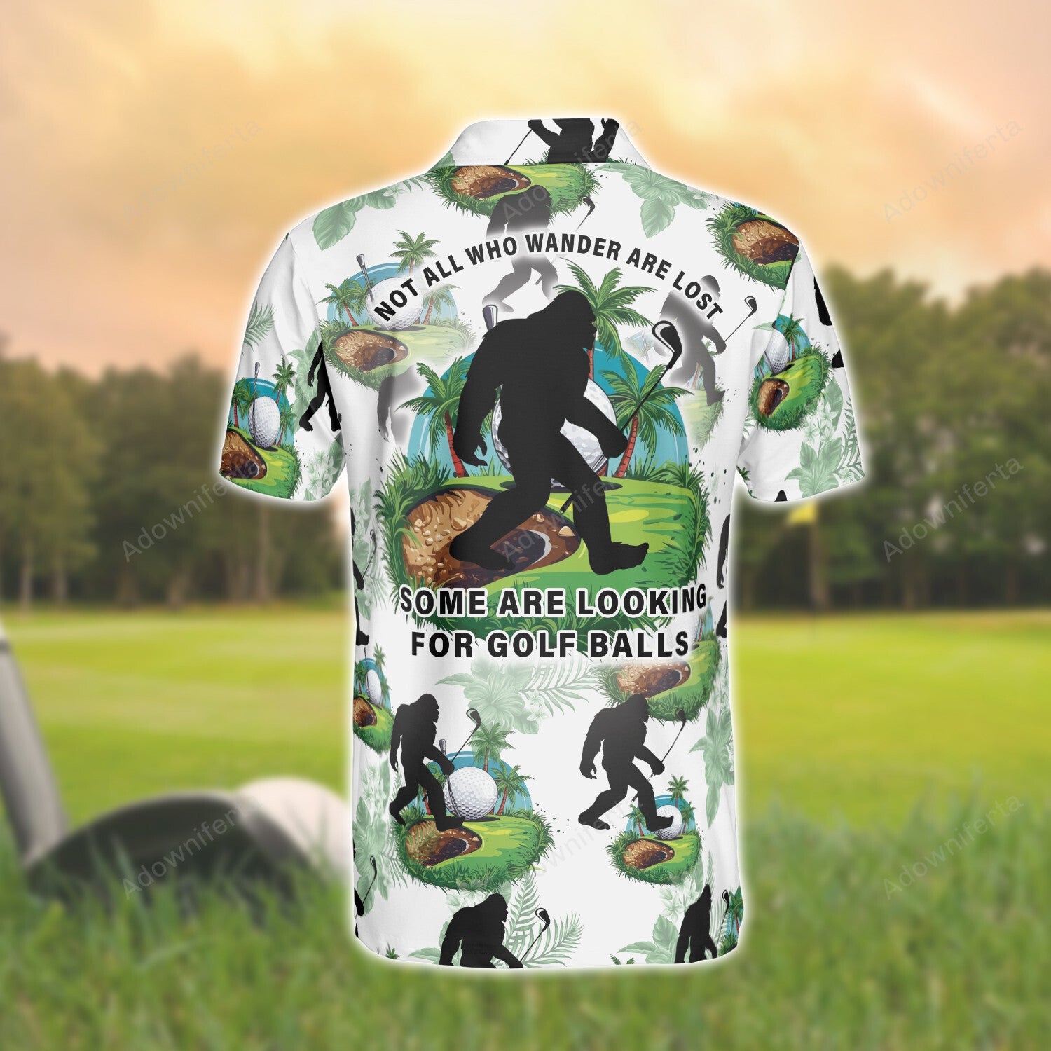 Funny Bigfoot Golf Polo Shirt For Men