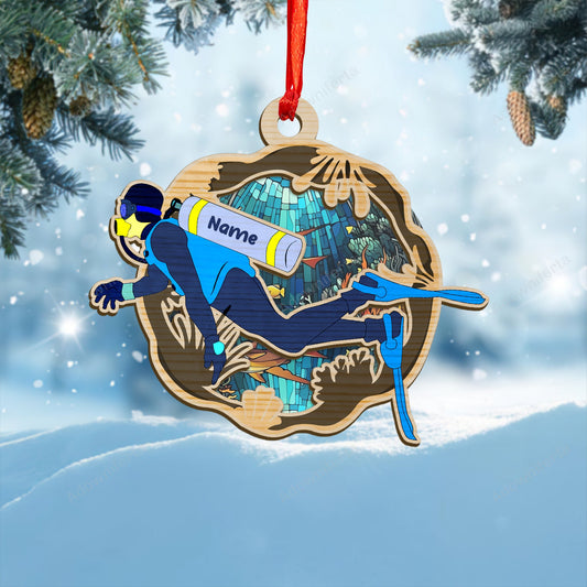Personalized Scuba Diving Chritsmas Ornament