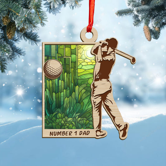 Golf Number One Dad Christmas Tree Ornament