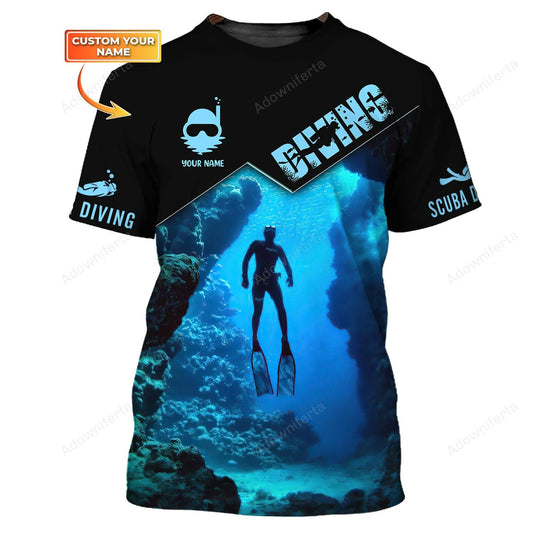 Custom Scuba Diving Ocean All Over Print Shirt