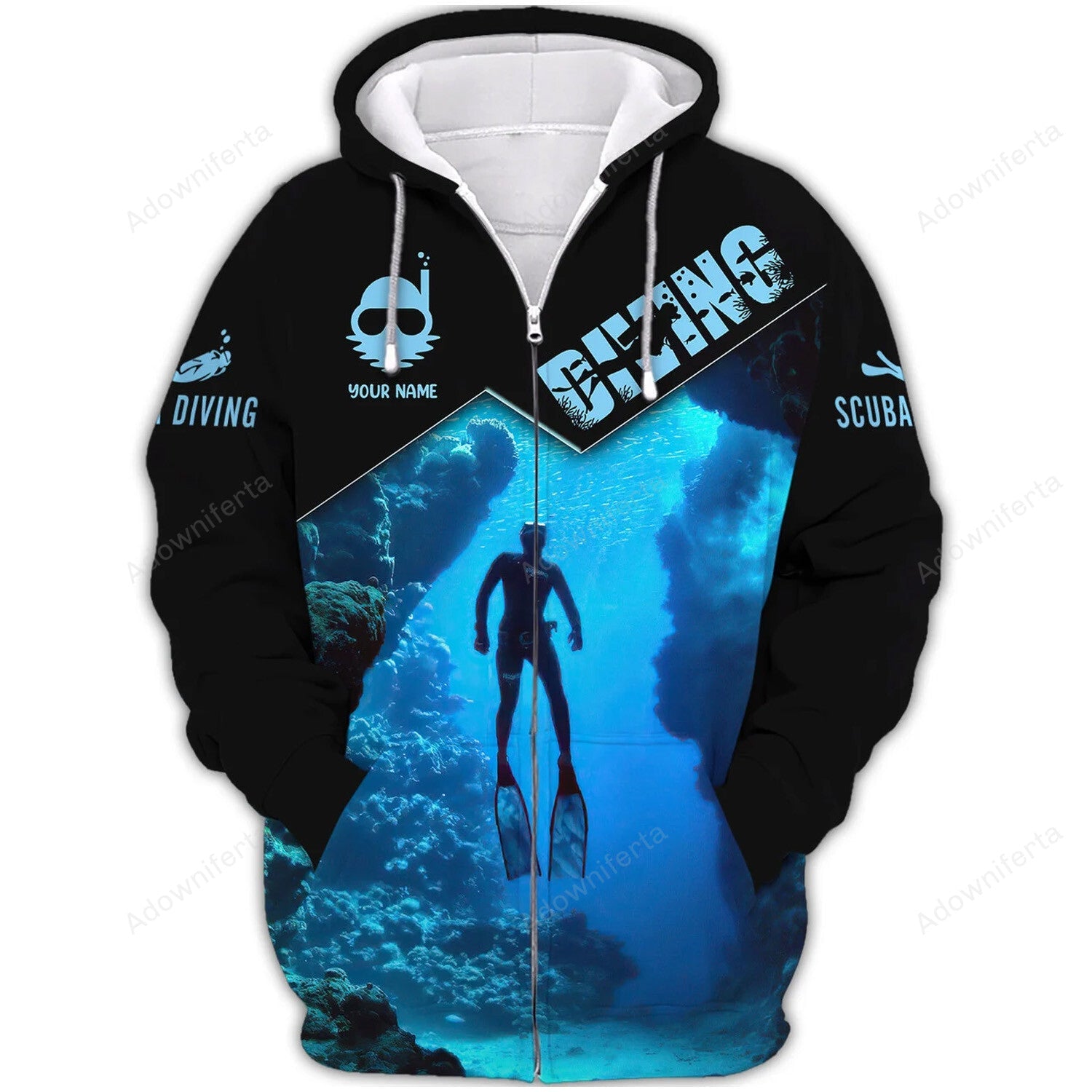 Custom Scuba Diving Ocean All Over Print Shirt