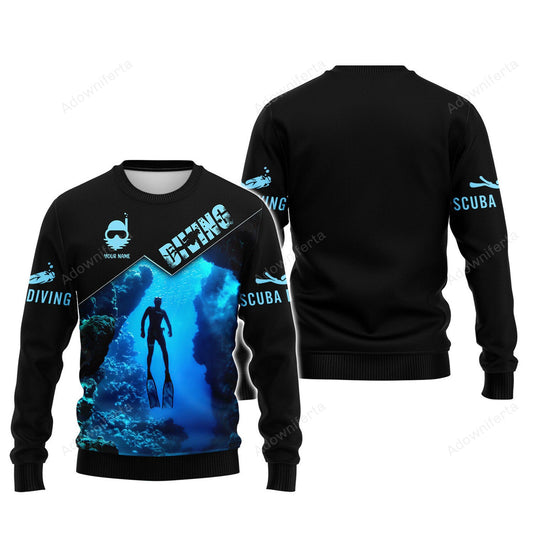 Custom Scuba Diving Ocean All Over Print Shirt
