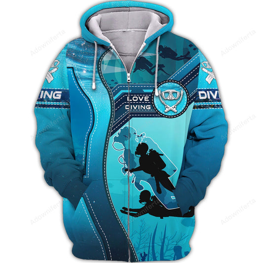 Scuba Diving Light All Over Print Shirt