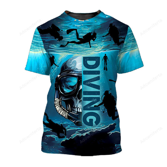 Skull Diving T-Shirt For Men & Women