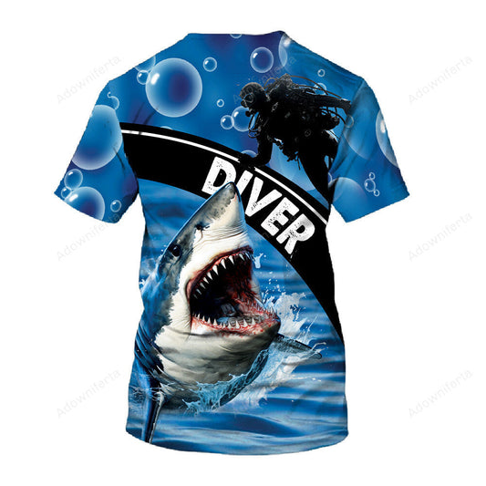 Diving With Shark T-Shirt For Men & Women