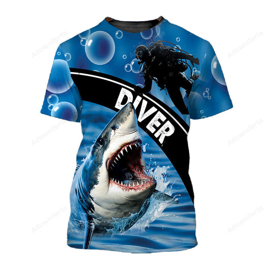 Diving With Shark T-Shirt For Men & Women