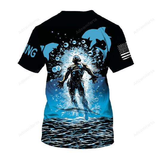 Diving With Dolphins T-Shirt For Men & Women
