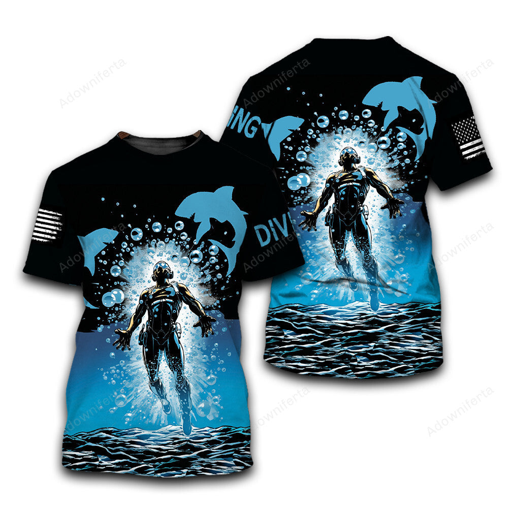 Diving With Dolphins T-Shirt For Men & Women