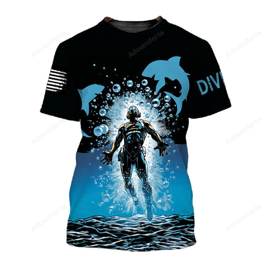 Diving With Dolphins T-Shirt For Men & Women