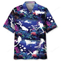 Diving With Neon Coral Ocean Hawaiian Shirt