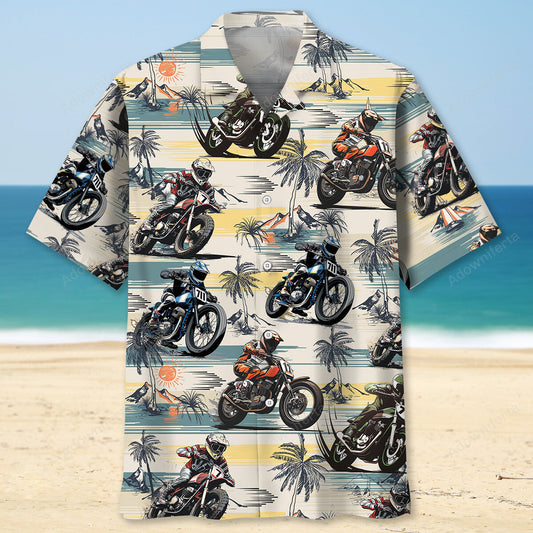 Aloha Flat-Track Bike Racing Hawaiian Shirt