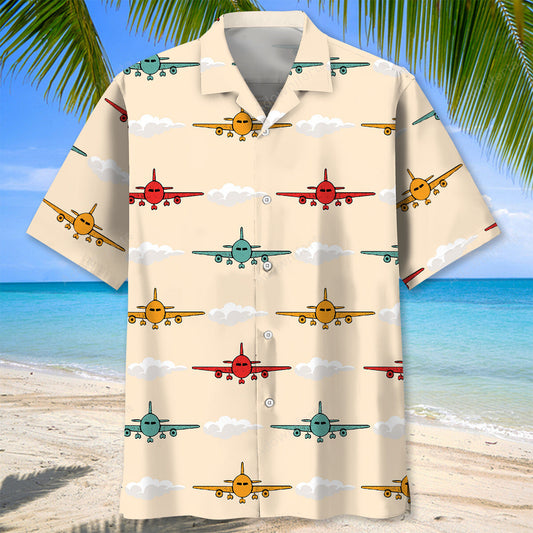 Airplane Color Hawaiian Shirt