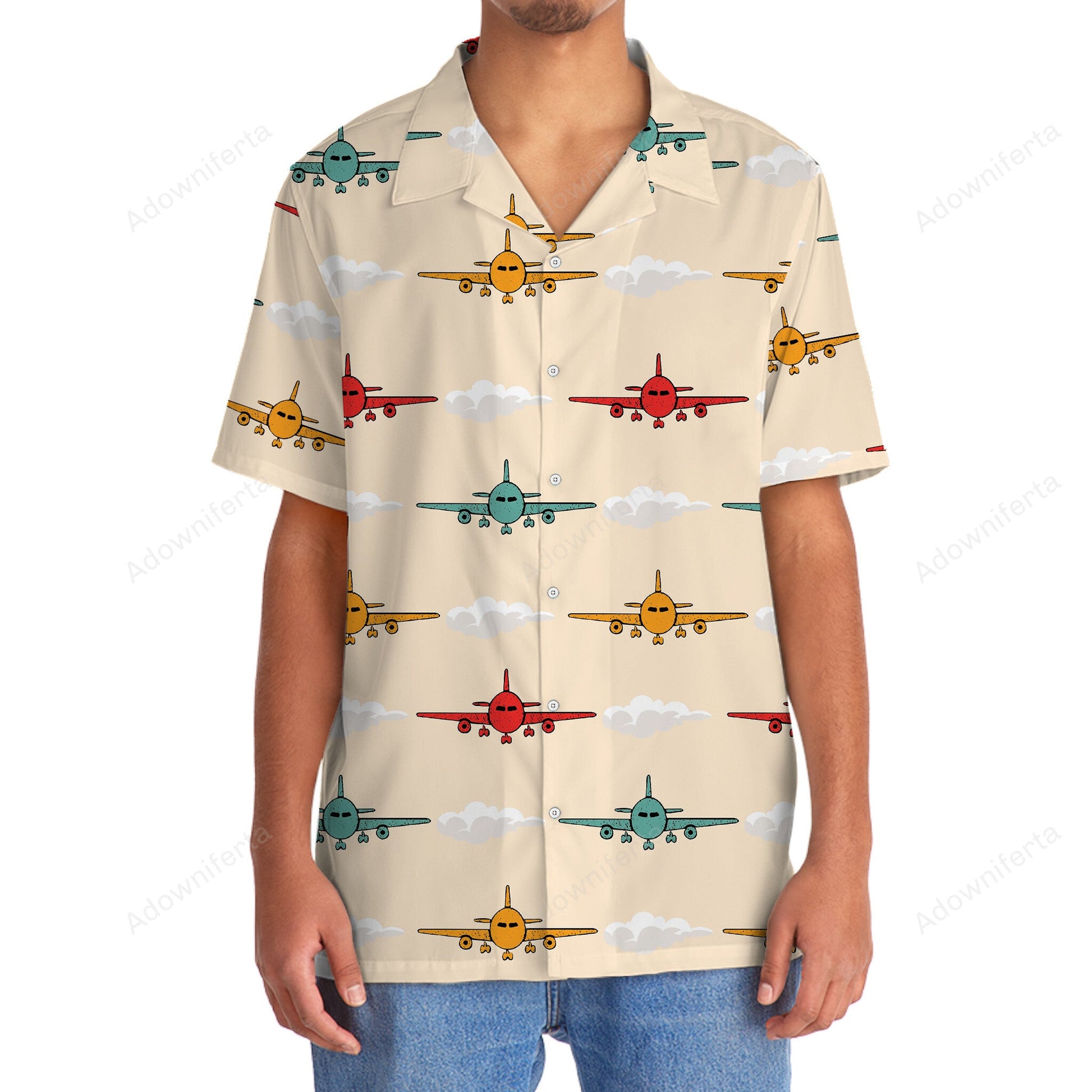 Airplane Color Hawaiian Shirt