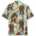 Funny Bigfoot Golf Player Hawaiian Shirt