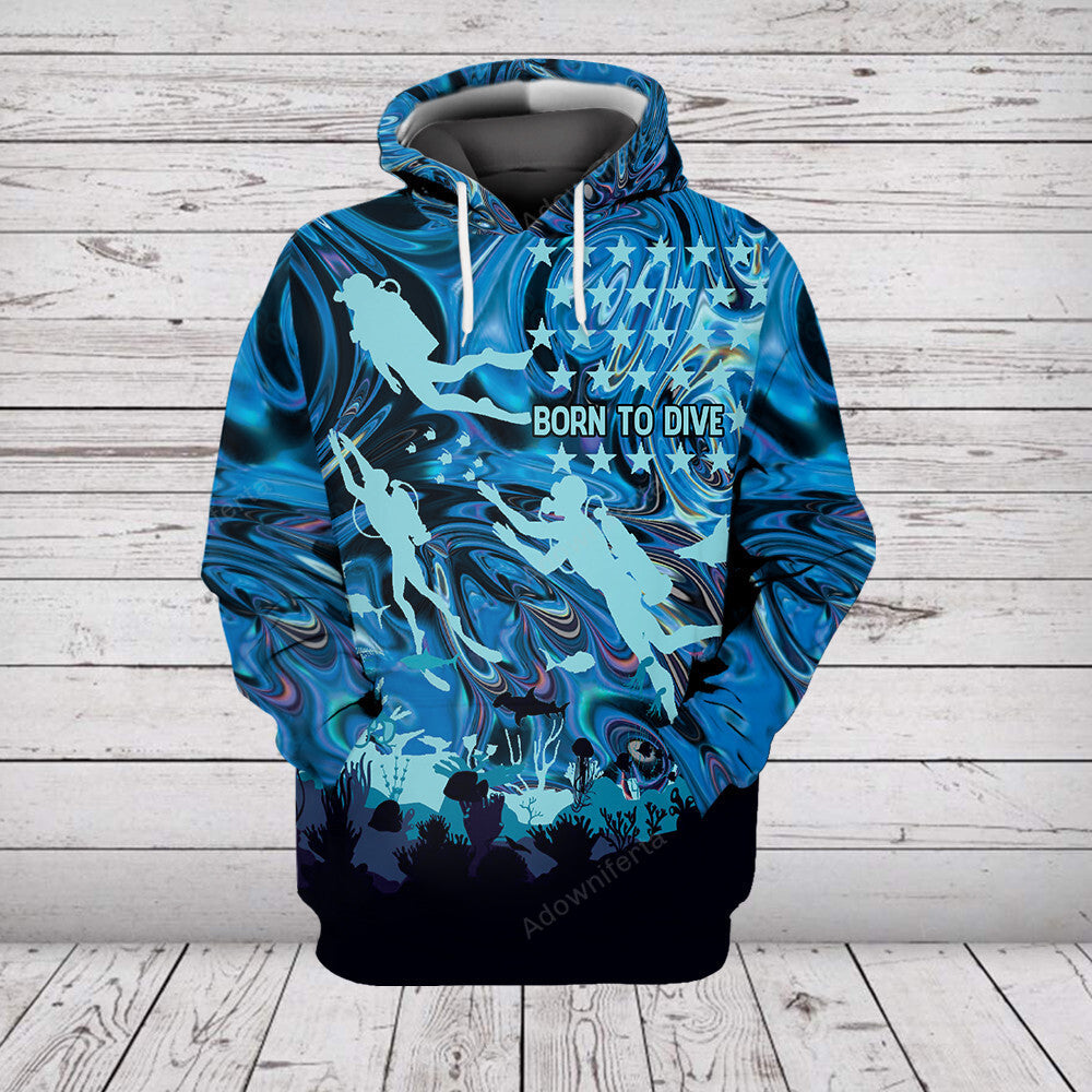 Born To Dive All Over Print