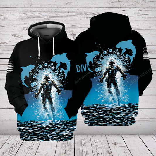 Under Water Diving All Over Print
