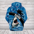 Diving With Shark All Over Print