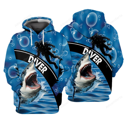 Diving With Shark All Over Print