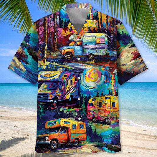 Camping Car Art Hawaiian Shirt