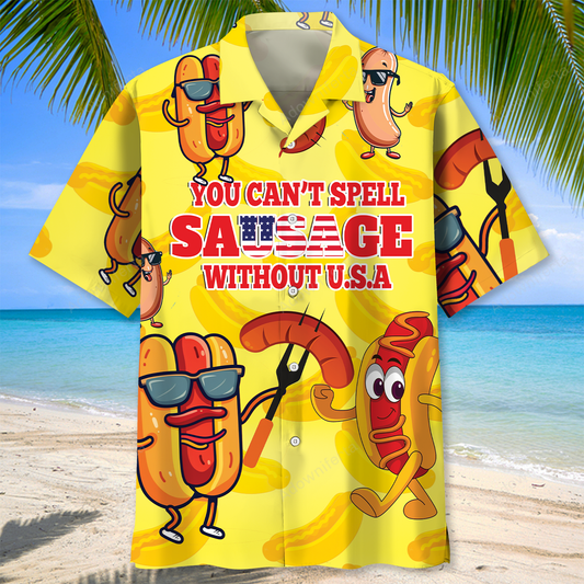 You Can't Spell Sausage Without USA Hawaiian Shirt