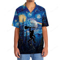 Bigfoot Guitar Starry Night Hawaiian Shirt