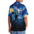 Bigfoot Guitar Starry Night Hawaiian Shirt