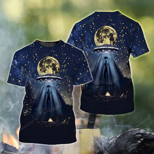 Camping Alien At Campsite T-Shirt For Men & Women
