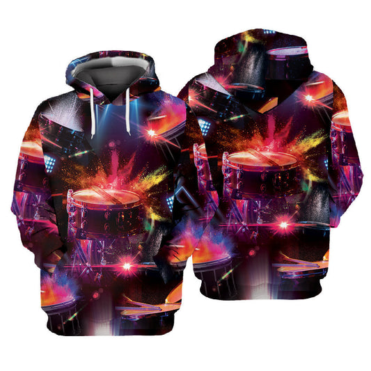 Color Light Drum Hoodie All Over Print