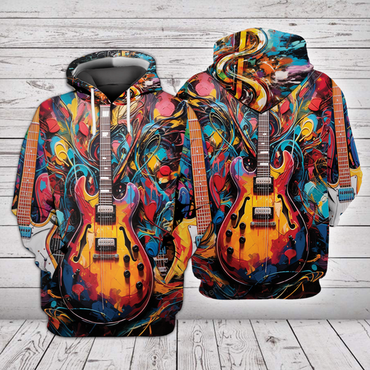 Abstract Guitar Hoodie All Over Print