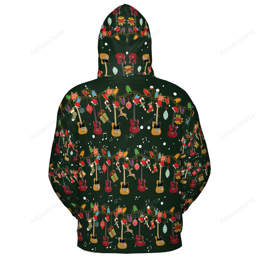 Christmas Guitar All Over Printed Hoodie