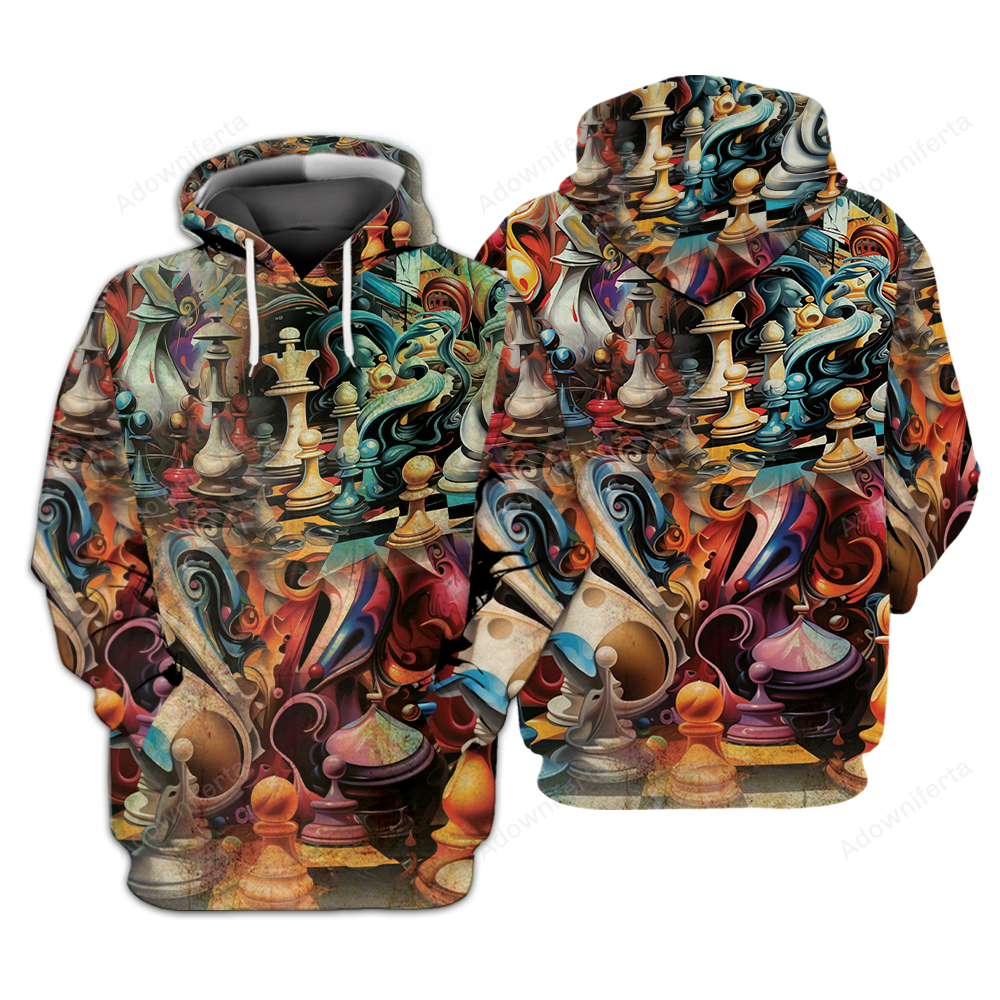 Abstract Chess Hoodie All Over Print