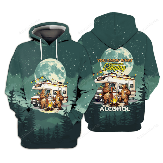 You Know What Rhymes with Camping, Alcohol All Over Print Shirt