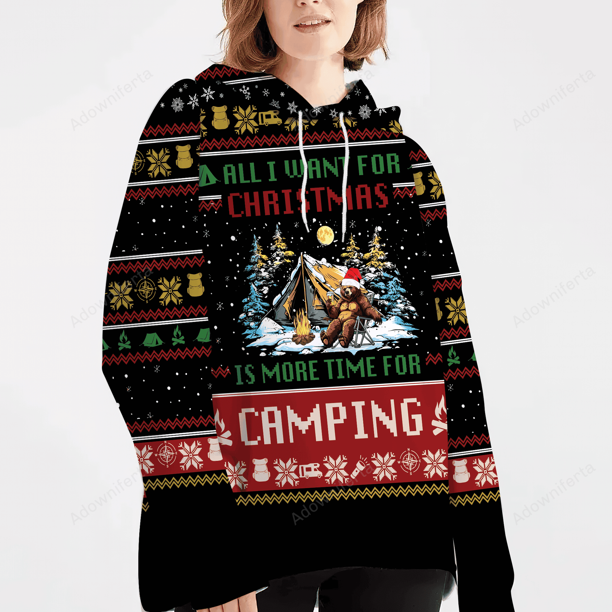 All I Want For Christmas Is More Time For Camping All Over Print Shirt